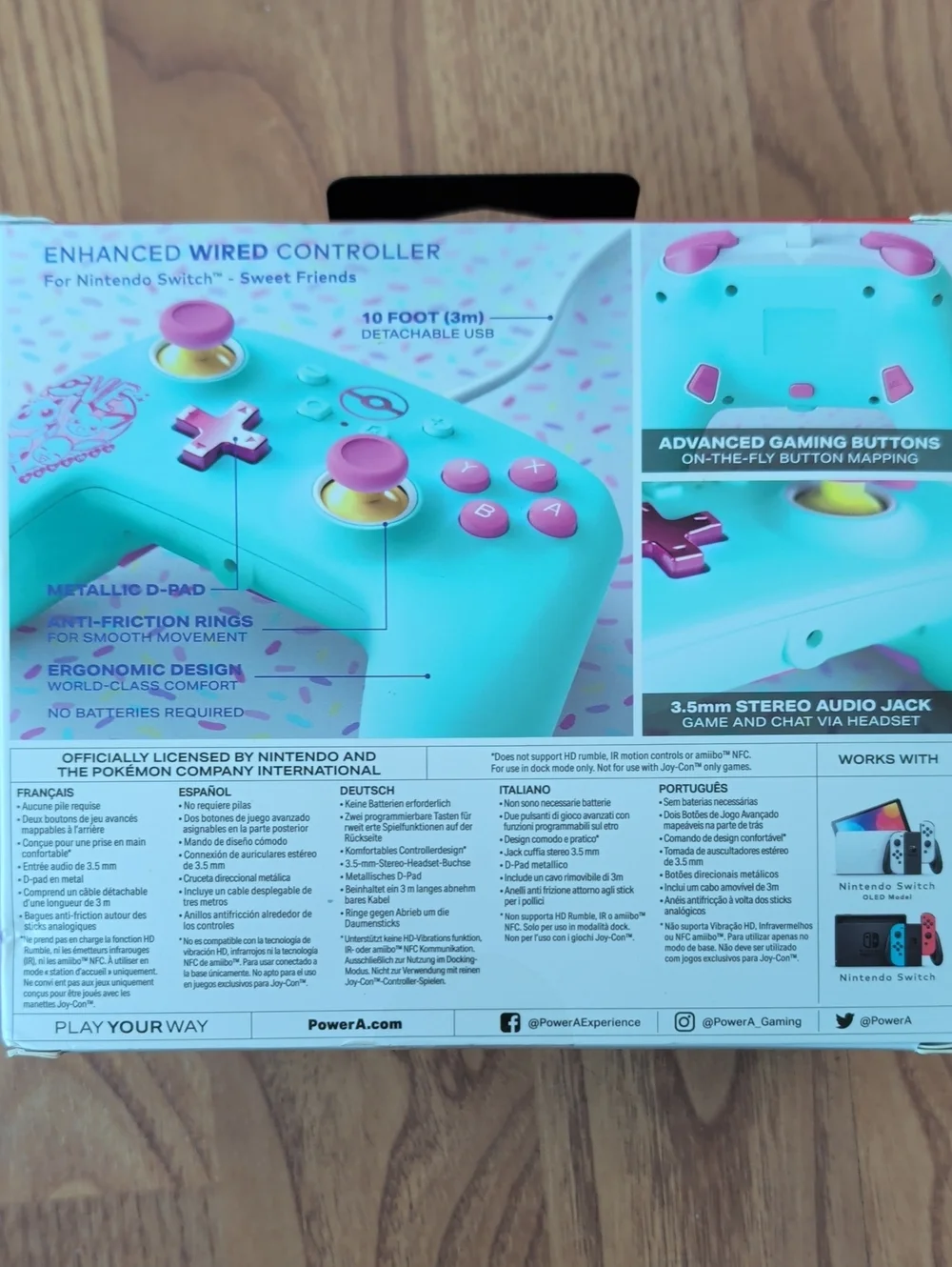 Nintendo Pokémon Wired Controller - Aqua and Pink